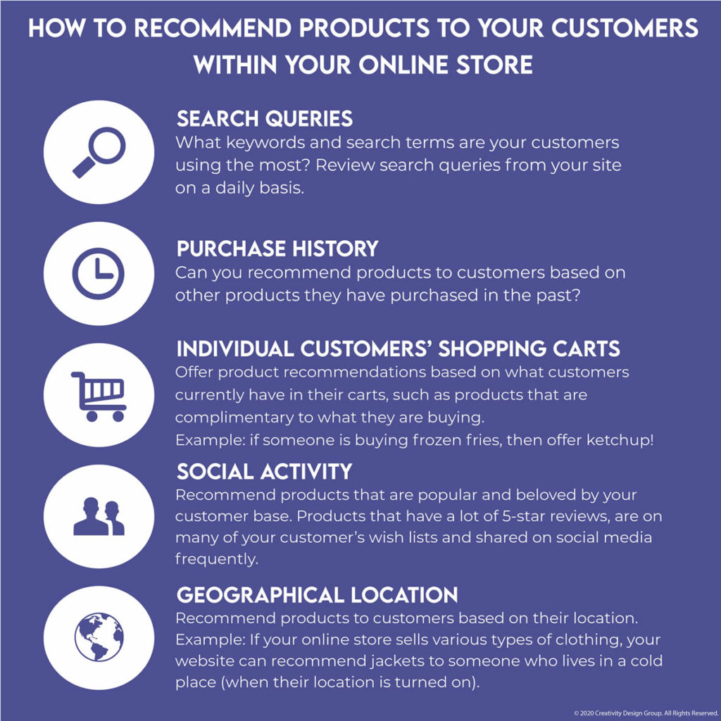 ecommerce tips for the holidays offering product recommendations to customers