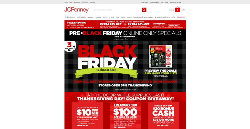 black friday landing page example