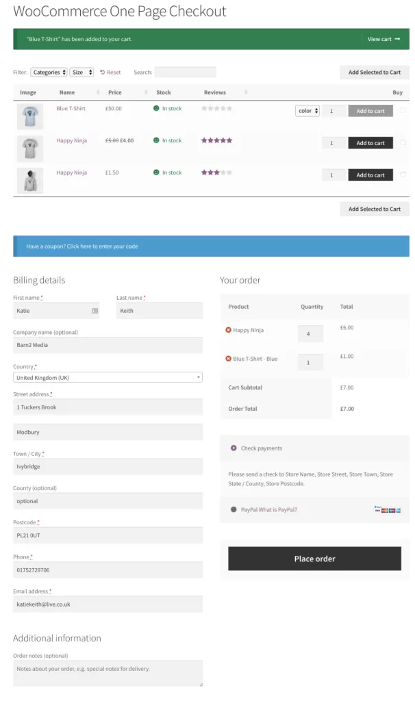 woocommerce optimization one page checkout